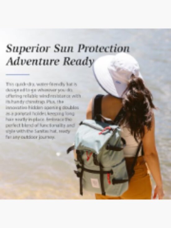 UPF 50+ Packable Sun Hat with Ponytail Hole and Chin Strap main image 5
